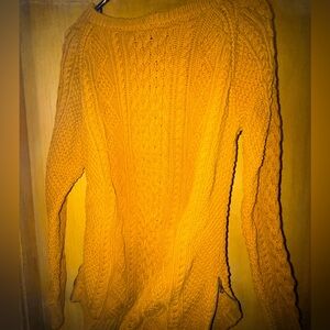 LL Bean Women’s Mustard Cable Knit Sweater